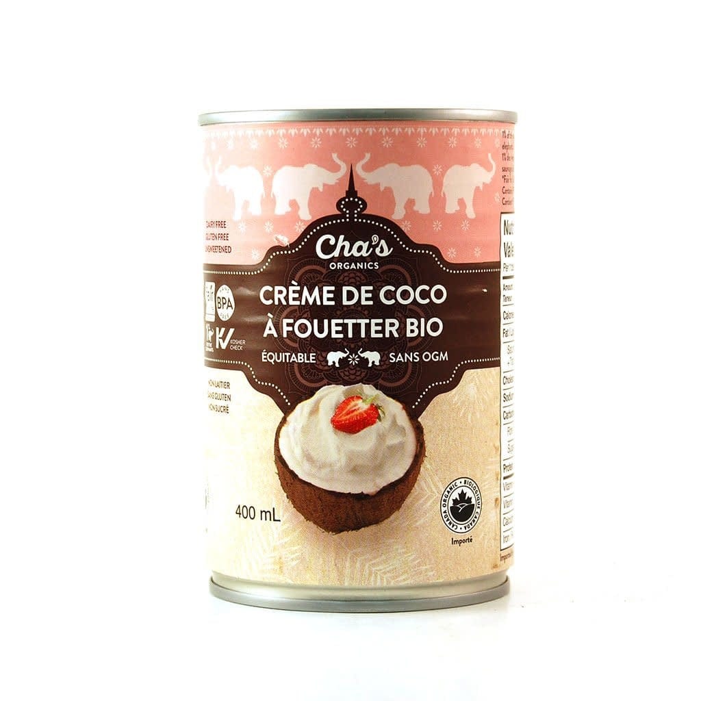 CHA'S ORGANIC Épicerie Crème de coco à fouetter 400ml