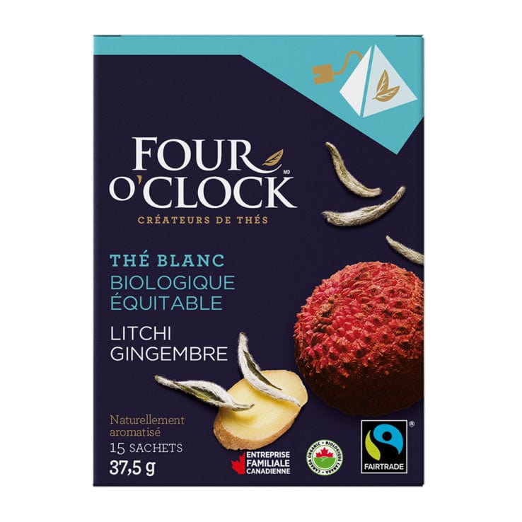 FOUR O'CLOCK Épicerie Thé blanc au gingembre et litchis bio 15's