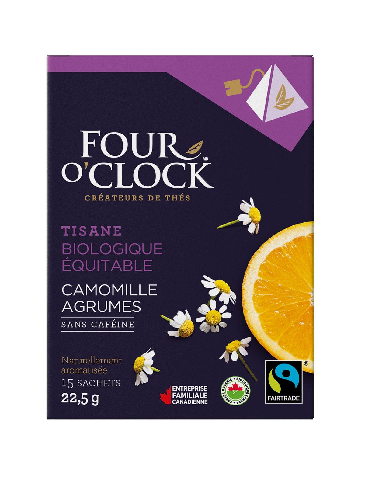 FOUR O'CLOCK Épicerie Tisane camomille et agrumes bio 15s