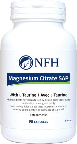 NFH Suppléments Magnesium citrate Sap 90caps
DATE DE PÉREMPTION : 30 SEPTEMBRE 2026