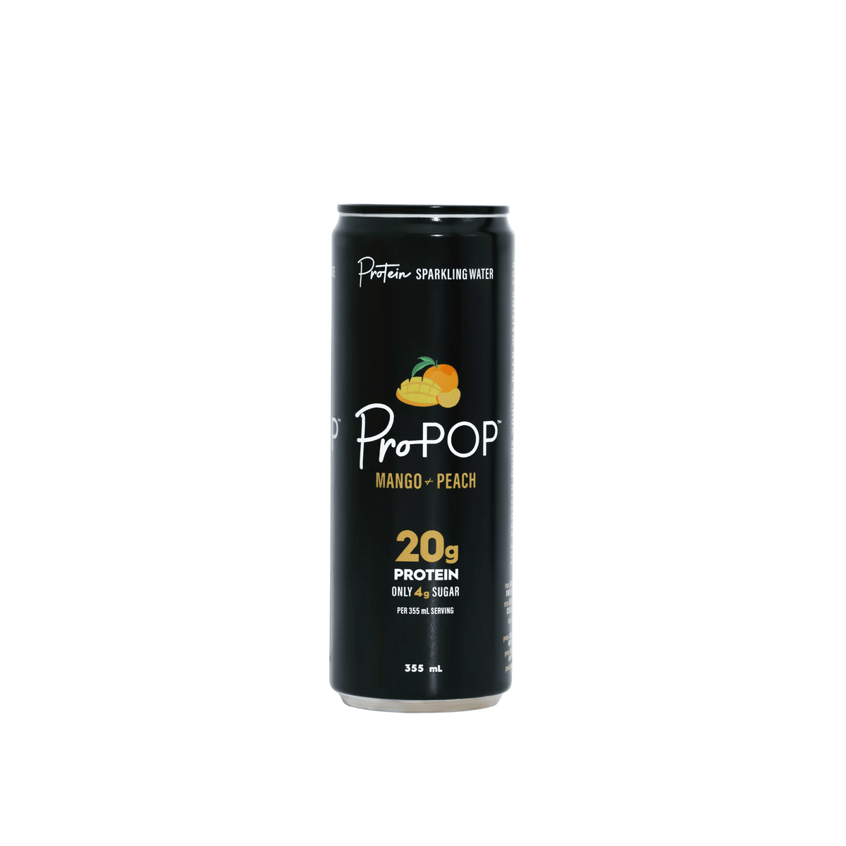 PROPOP Nutrition Sportive Eau pétillante protéinée (mangue/pêche) 355ml