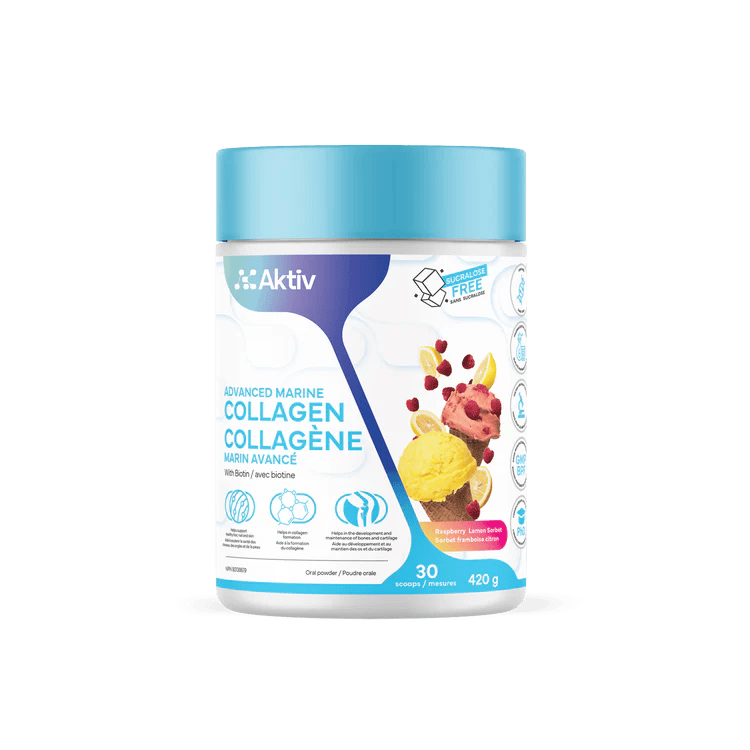 AKTIV suppléments Collagène marin (sorbet citron et framboises) 420gr