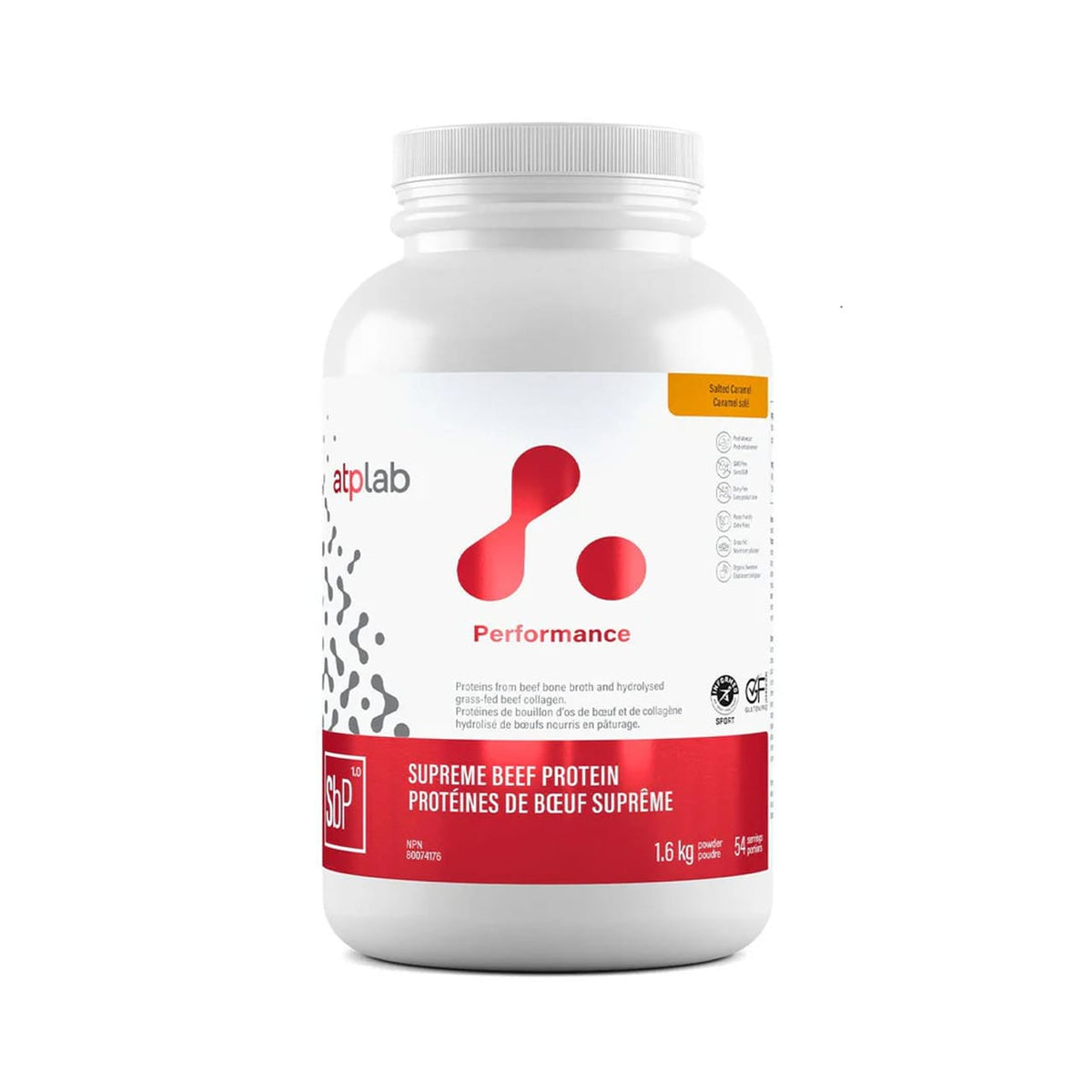 ATP (ATHLETIC THERAPEUTIC PHARMA) Suppléments Protéines de bœuf suprême bio (caramel salé) 1,6kg