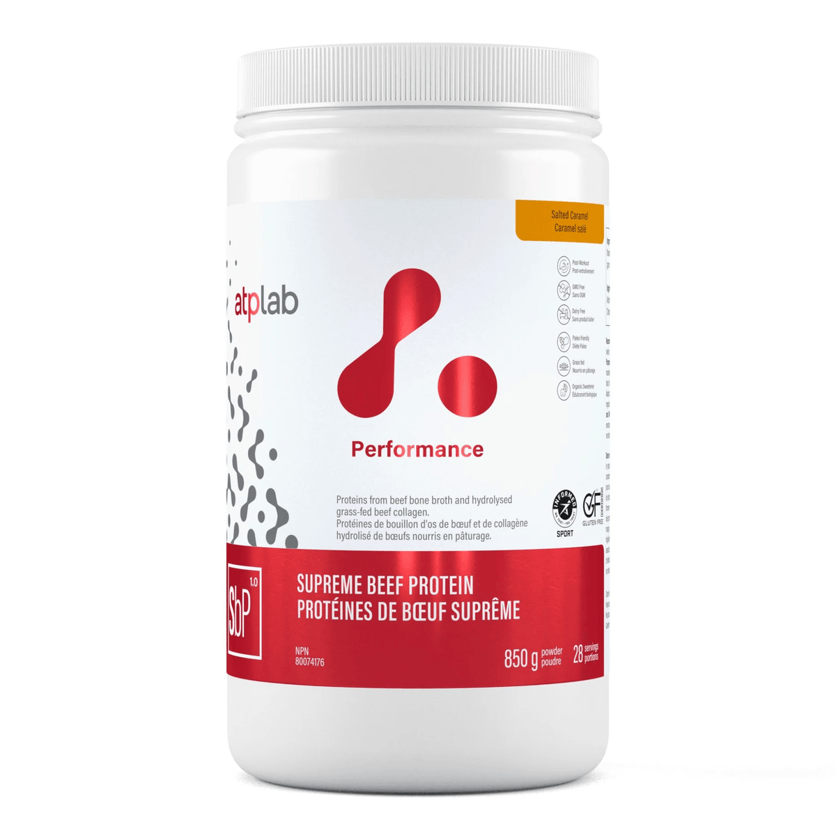 ATP (ATHLETIC THERAPEUTIC PHARMA) Suppléments Protéines de bœuf suprême bio (caramel salé) 850g