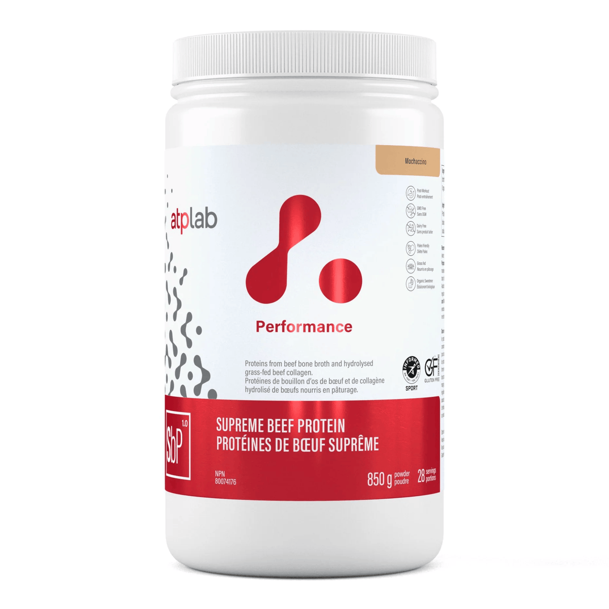 ATP (ATHLETIC THERAPEUTIC PHARMA) Suppléments Protéines de bœuf suprême bio (mochaccino) 850g