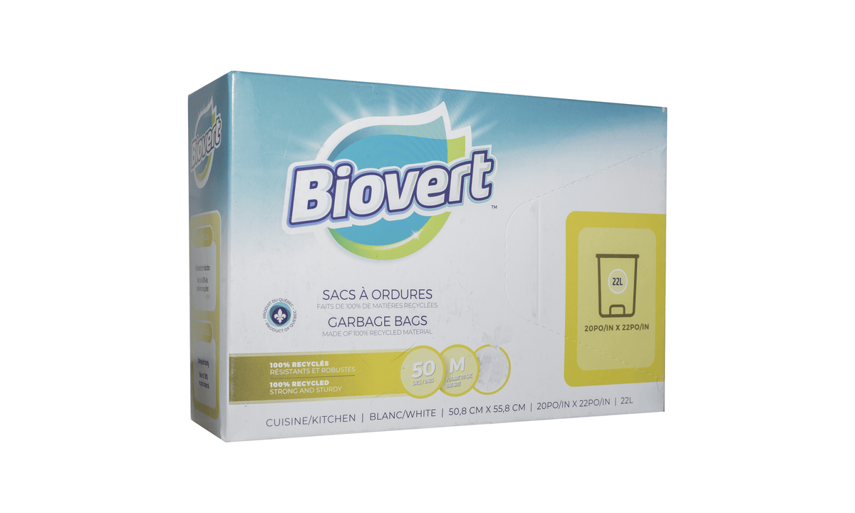 BIO-VERT Épicerie Sacs à ordure 20X22 pouces 22L 50un