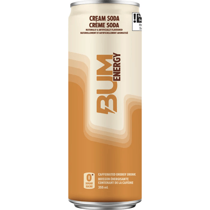 BUM ENERGY Suppléments Boisson énergisante avec caféine crème soda 355ml