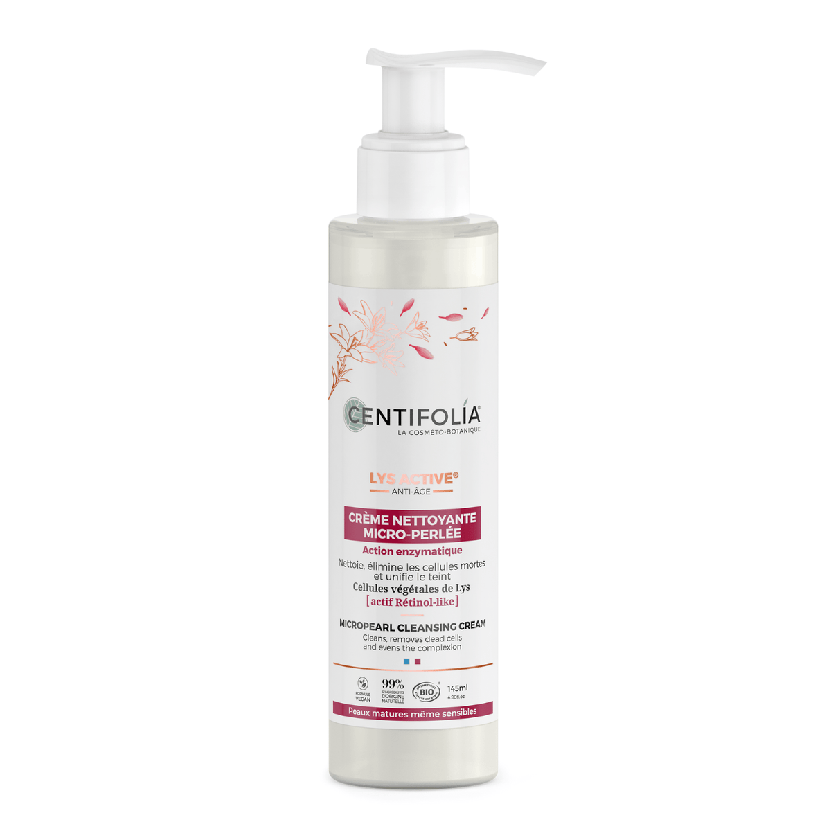 CENTIFOLIA Soins & beauté Crème nettoyante micro-perlé (peau mature et sensible) 145ml