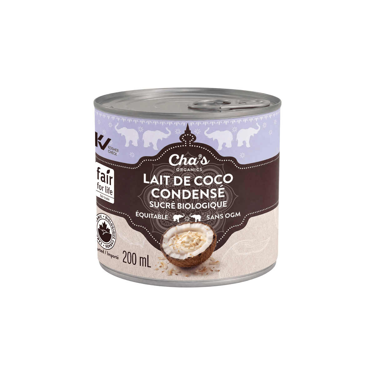 CHA'S ORGANIC Épicerie Lait de coco condensé bio 200ml