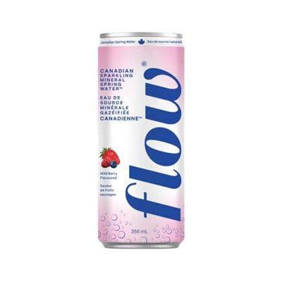 FLOW Épicerie Eau de source minérale gazéifiée baies 355ml