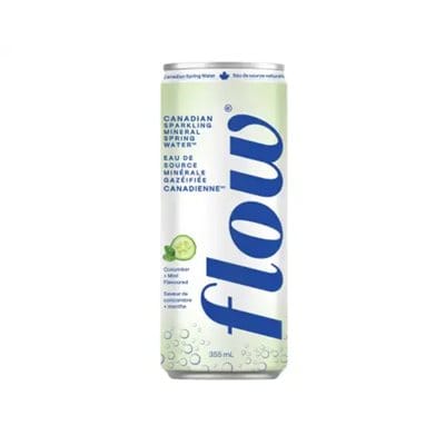 FLOW Épicerie Eau de source minérale gazéifiée concombre et menthe 355ml