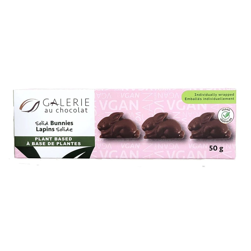 GALERIE AU CHOCOLAT Épicerie Lapins solides à base de plantes 5 morceaux individuels