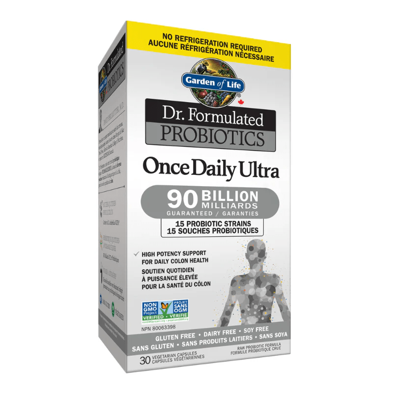 GARDEN OF LIFE Suppléments Once daily ultra 15 souches probio 90 milliards (aucune réfrigération) 30vcaps