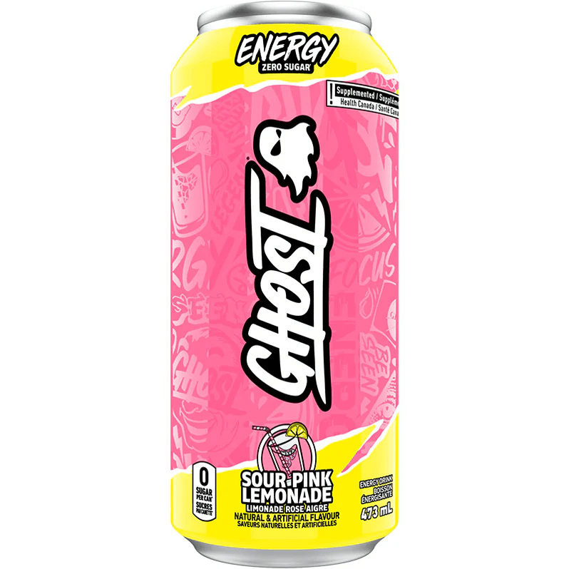 GHOST Nutrition Sportive Boisson énergisante (limonade rose surette) 473ml