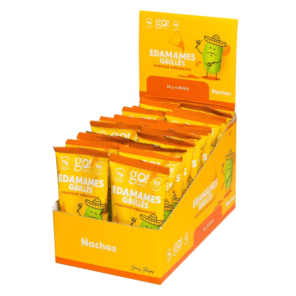 GO NUTRITION Épicerie Go Beanz - Edamames grillées Nacho 20x26g