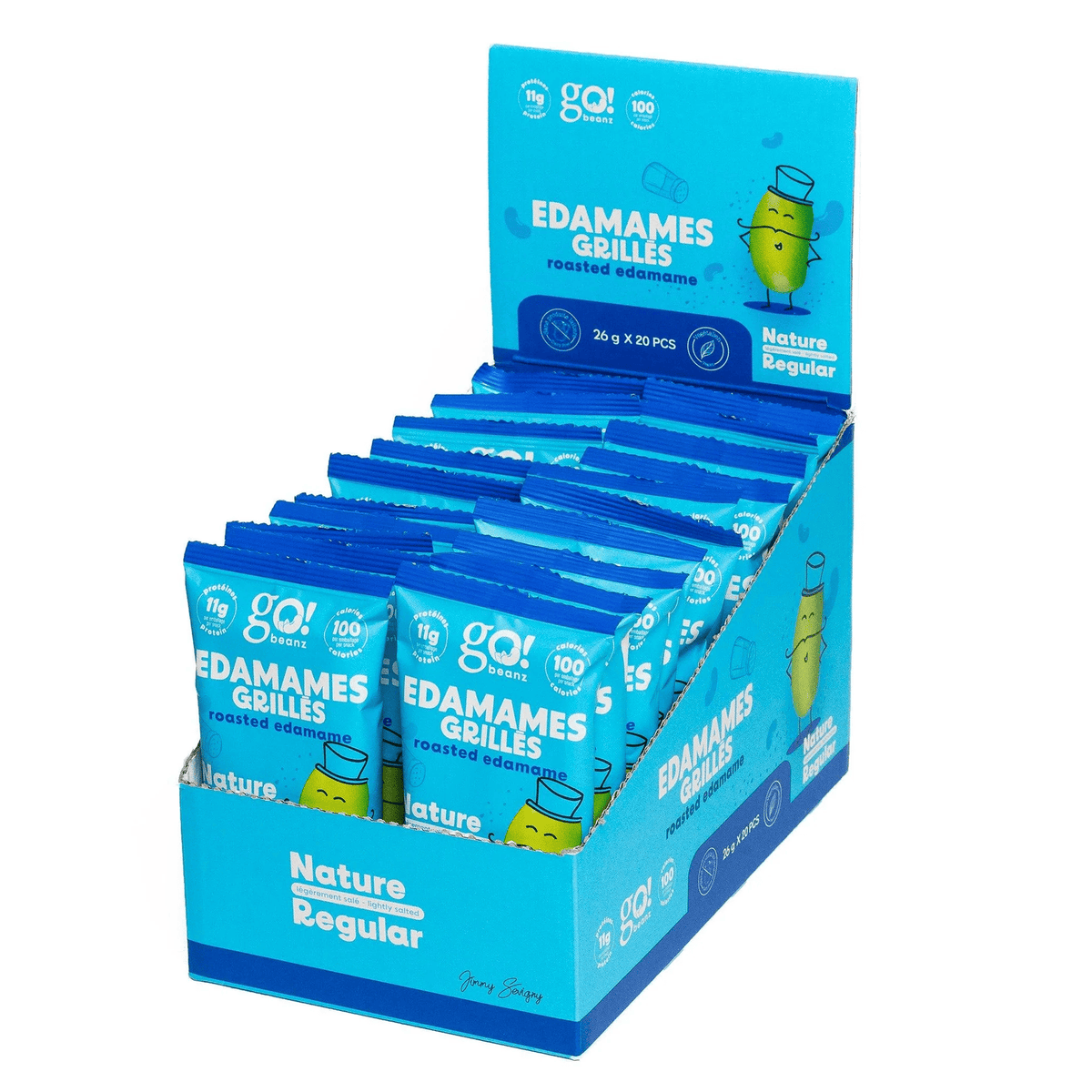 GO NUTRITION Épicerie Go Beanz - Edamames grillées Régulière légèrement salés 20x26g