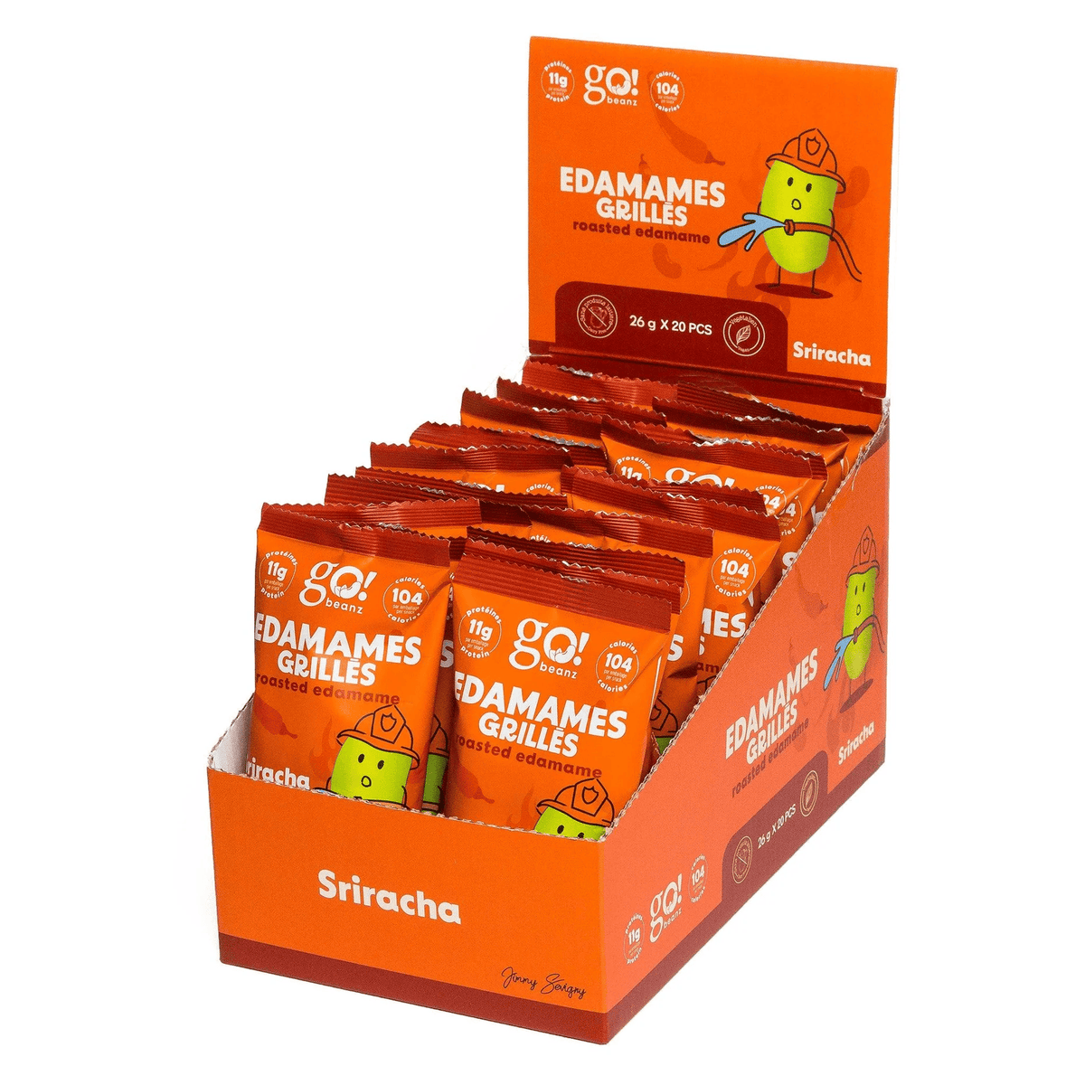 GO NUTRITION Épicerie Go Beanz - Edamames grillées Siracha 20x26g