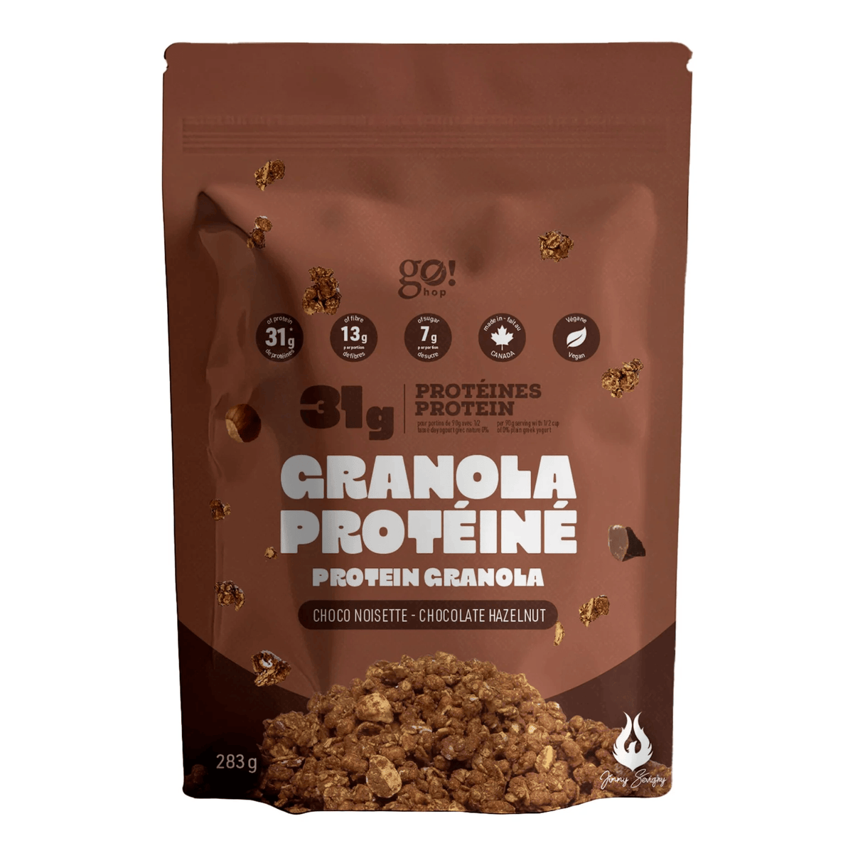 GO NUTRITION Épicerie Go Hop - granola protéiné Choco noisette 283g