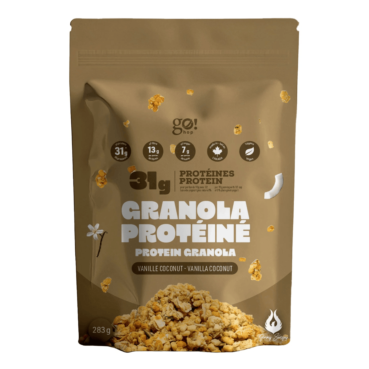 GO NUTRITION Épicerie Go Hop - granola protéiné Vanille coconut 283g