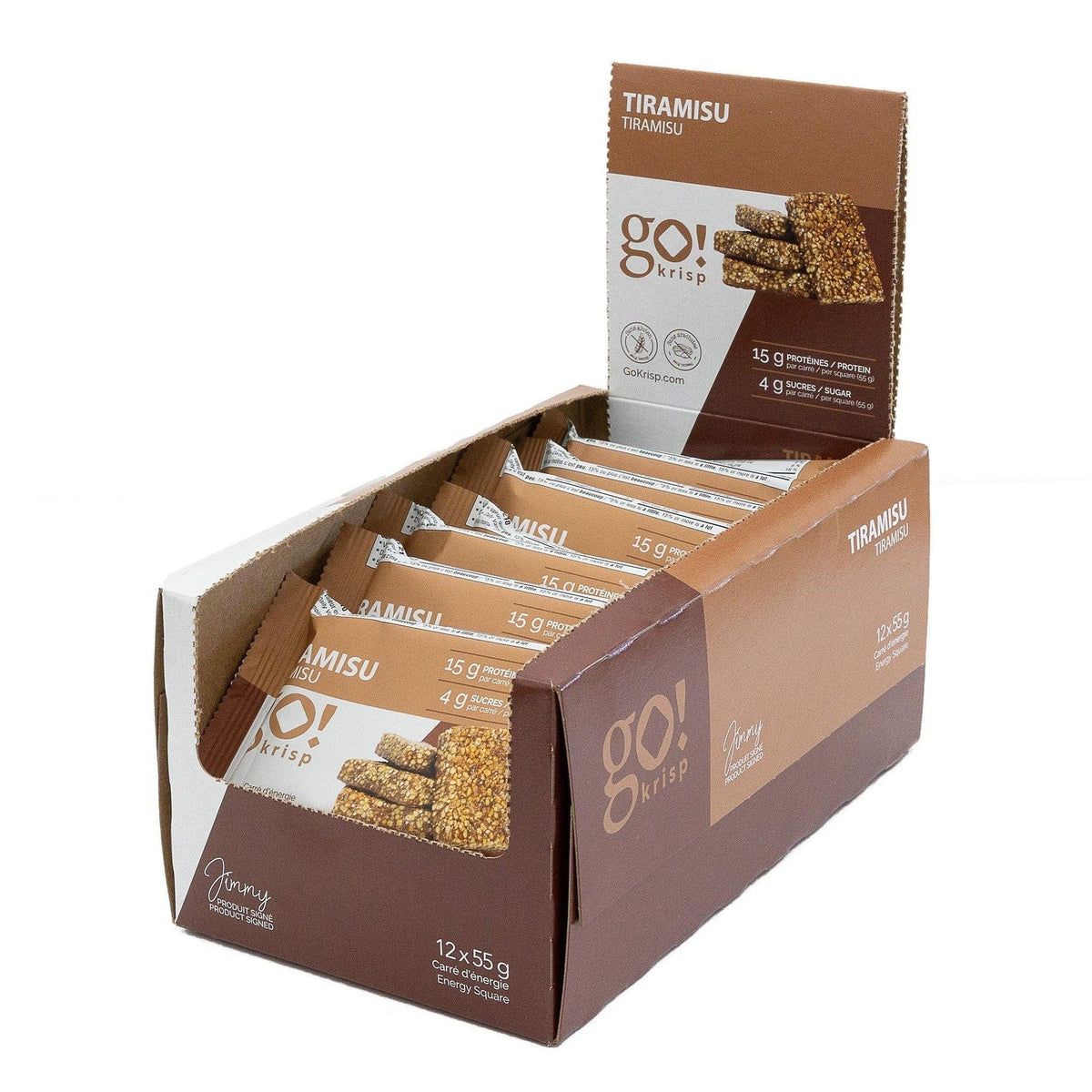 GO NUTRITION Épicerie Go Krisp - Barres protéinées Tiramisu 12x55g