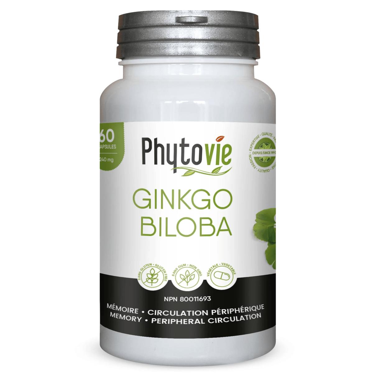 GOURMET NUTRITION Suppléments Ginkgo biloba feuille 60caps