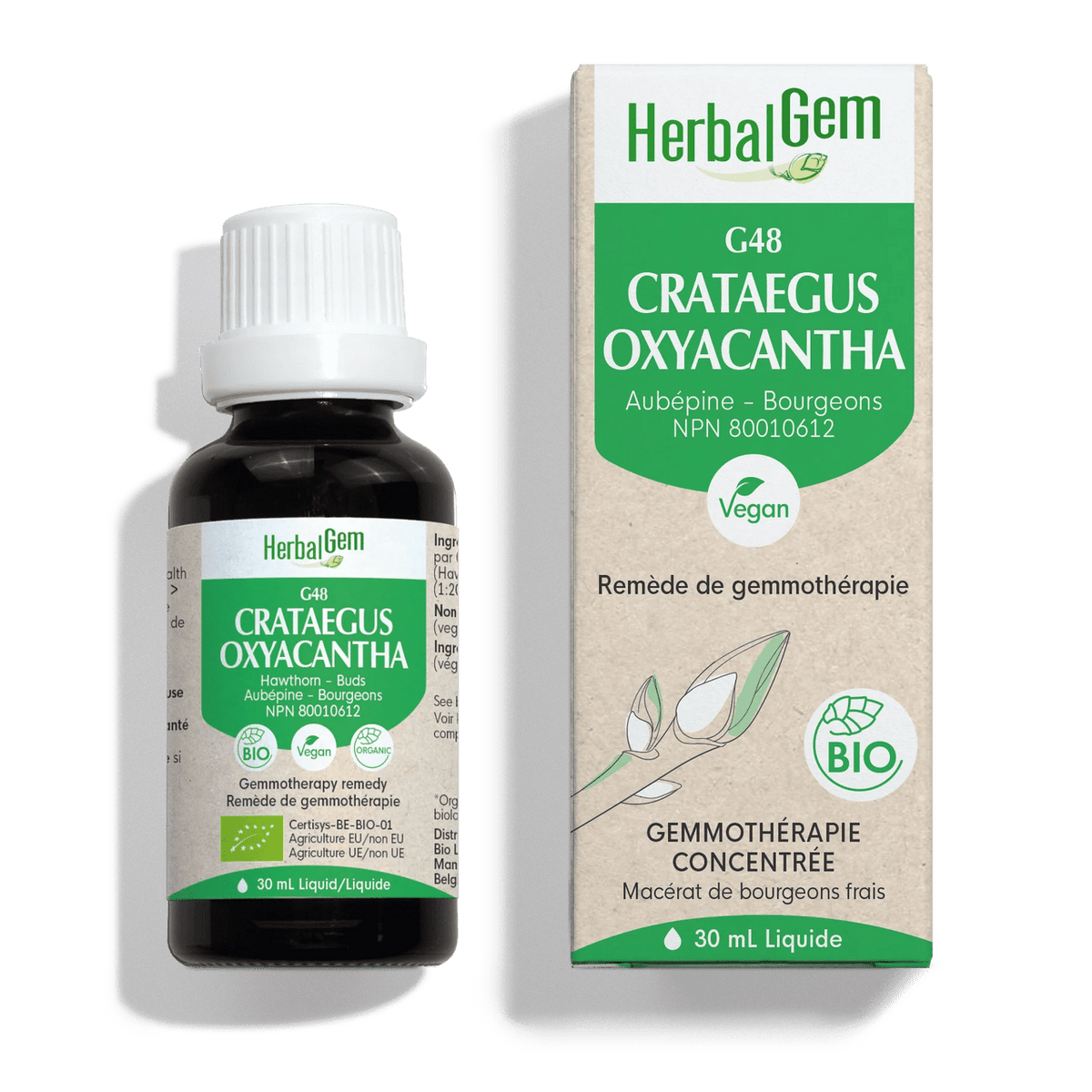 HERBAL GEM Suppléments Crataegus oxyacan bio (G-48) 30ml