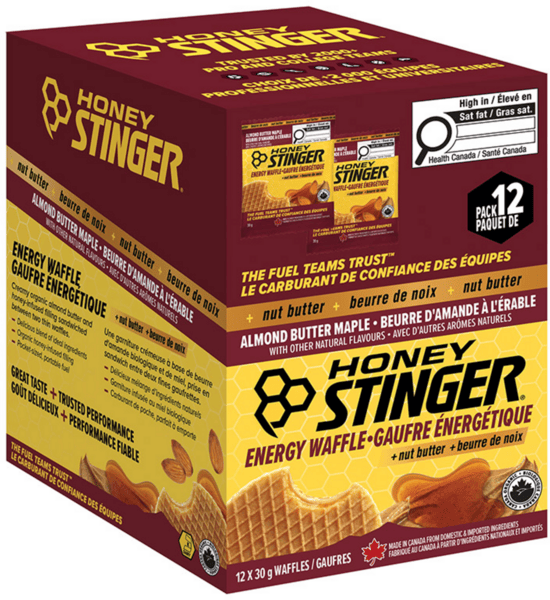 HONEY STINGER Suppléments Gaufres énergétiques bio (beurre d'amandes à l'érable) 12x30g