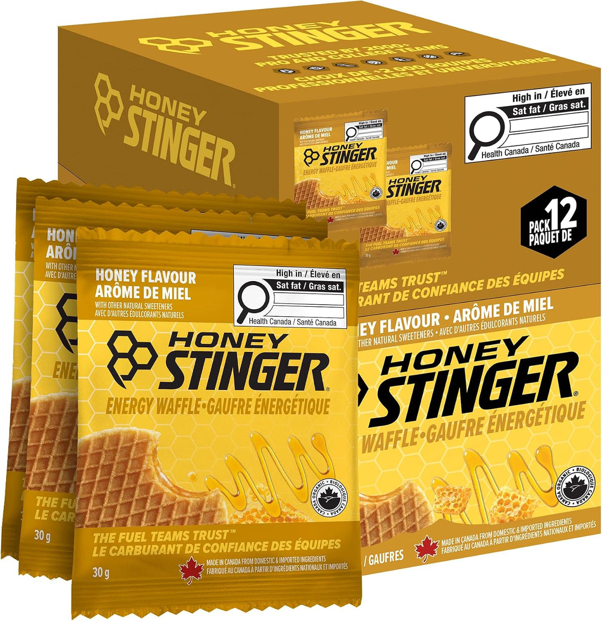 HONEY STINGER Suppléments Gaufres énergétiques bio (miel) 12x30g