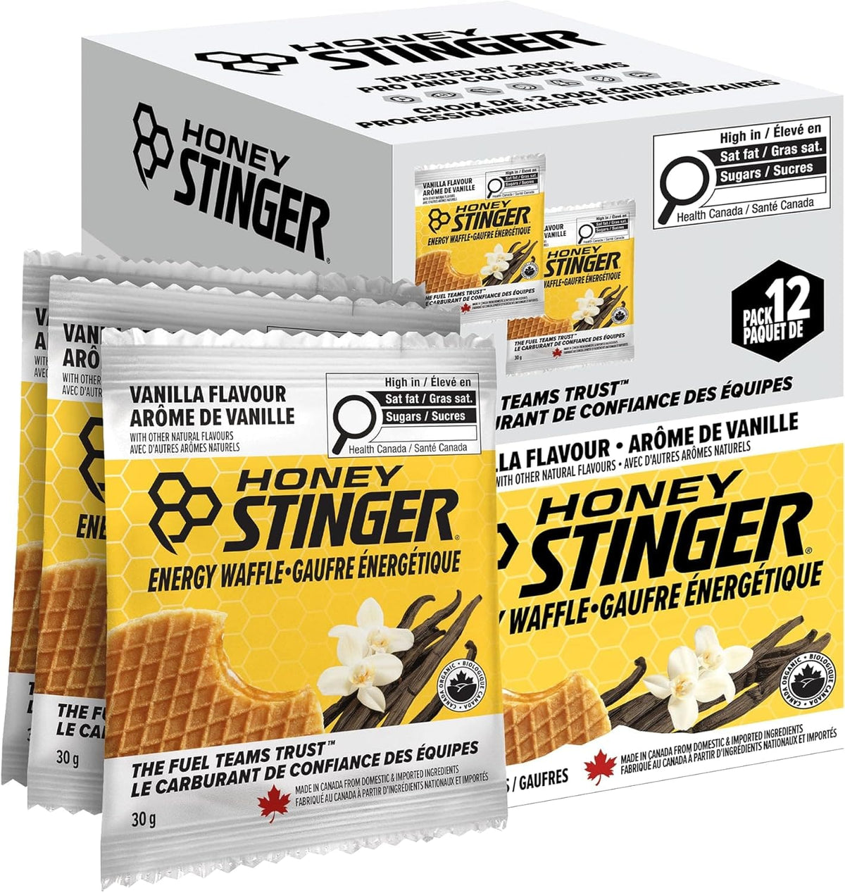 HONEY STINGER Suppléments Gaufres énergétiques bio (vanille) 12x30g
