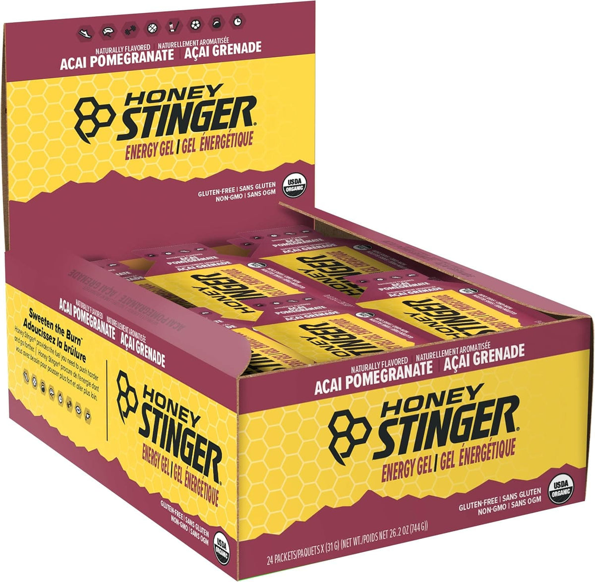 HONEY STINGER Suppléments Gel énergétique bio (açai/grenade) 24x31g
