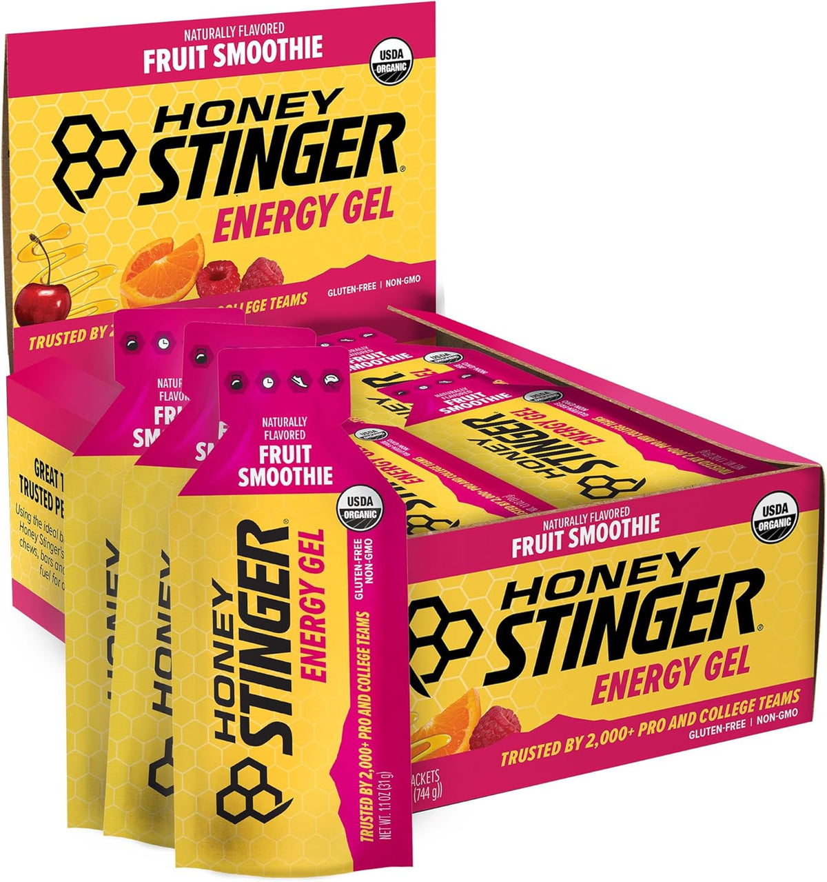 HONEY STINGER Suppléments Gel énergétique bio (smoothie aux fruits) 24x31g