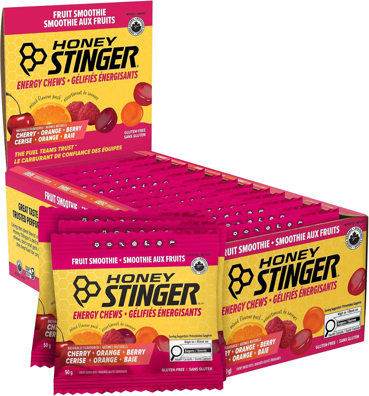 HONEY STINGER Suppléments Gélifiés énergisants bio (smoothie aux fruits) 12x50g