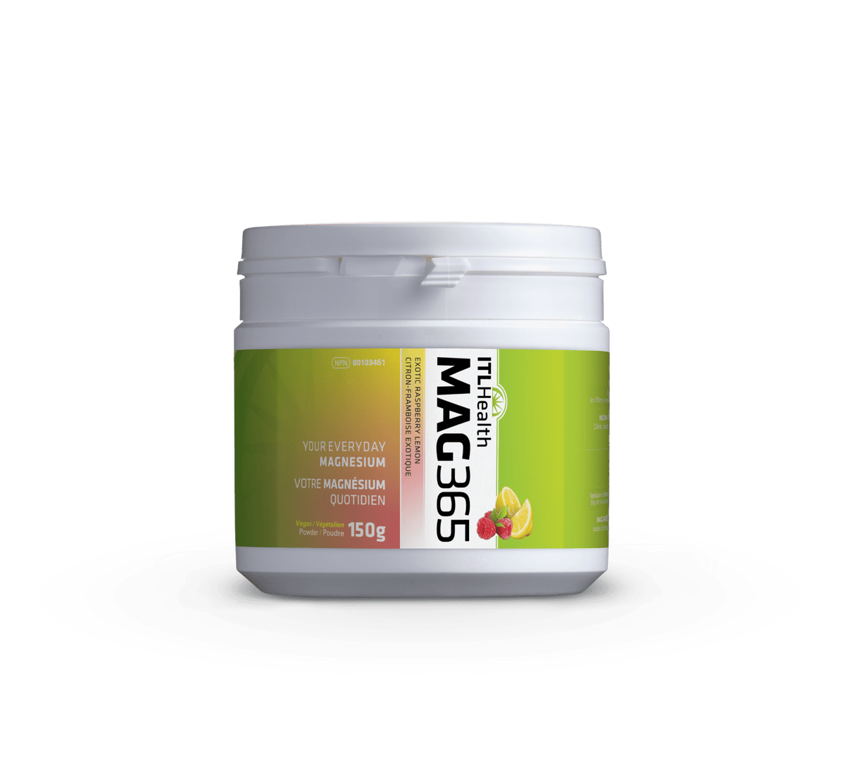 ITL HEALTH Suppléments Mag 365 Magnésium (citron/framboises) 150g