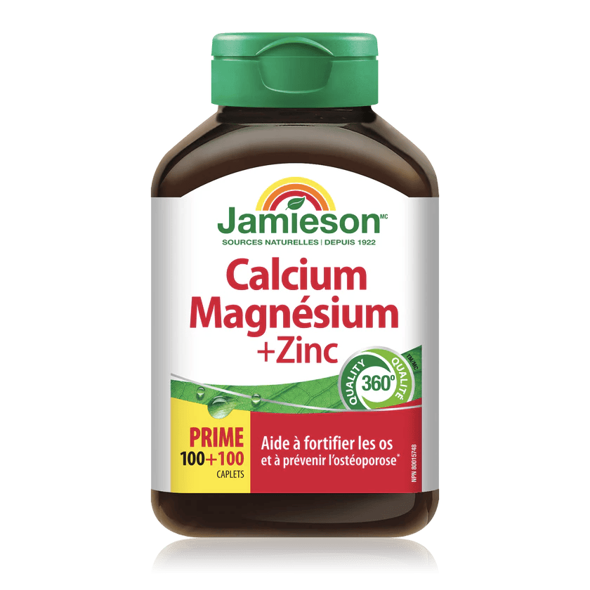JAMIESON Suppléments Calcium/magnésium et zinc Bonus 100+100comp