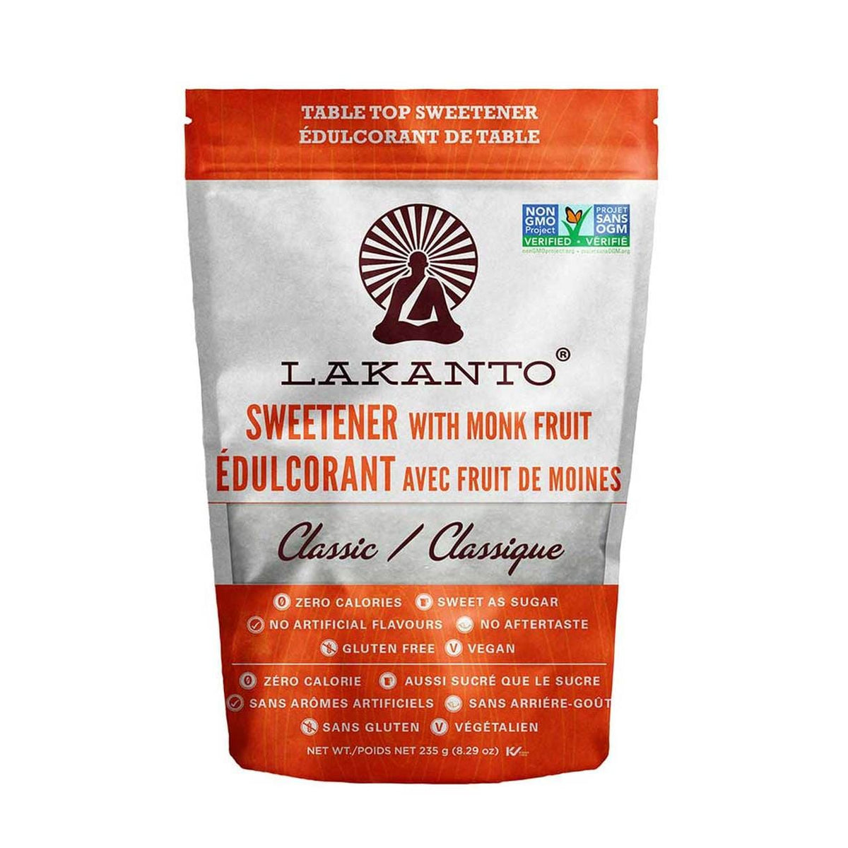 LAKANTO Épicerie Édulcorant classique avec fruit moines 235g