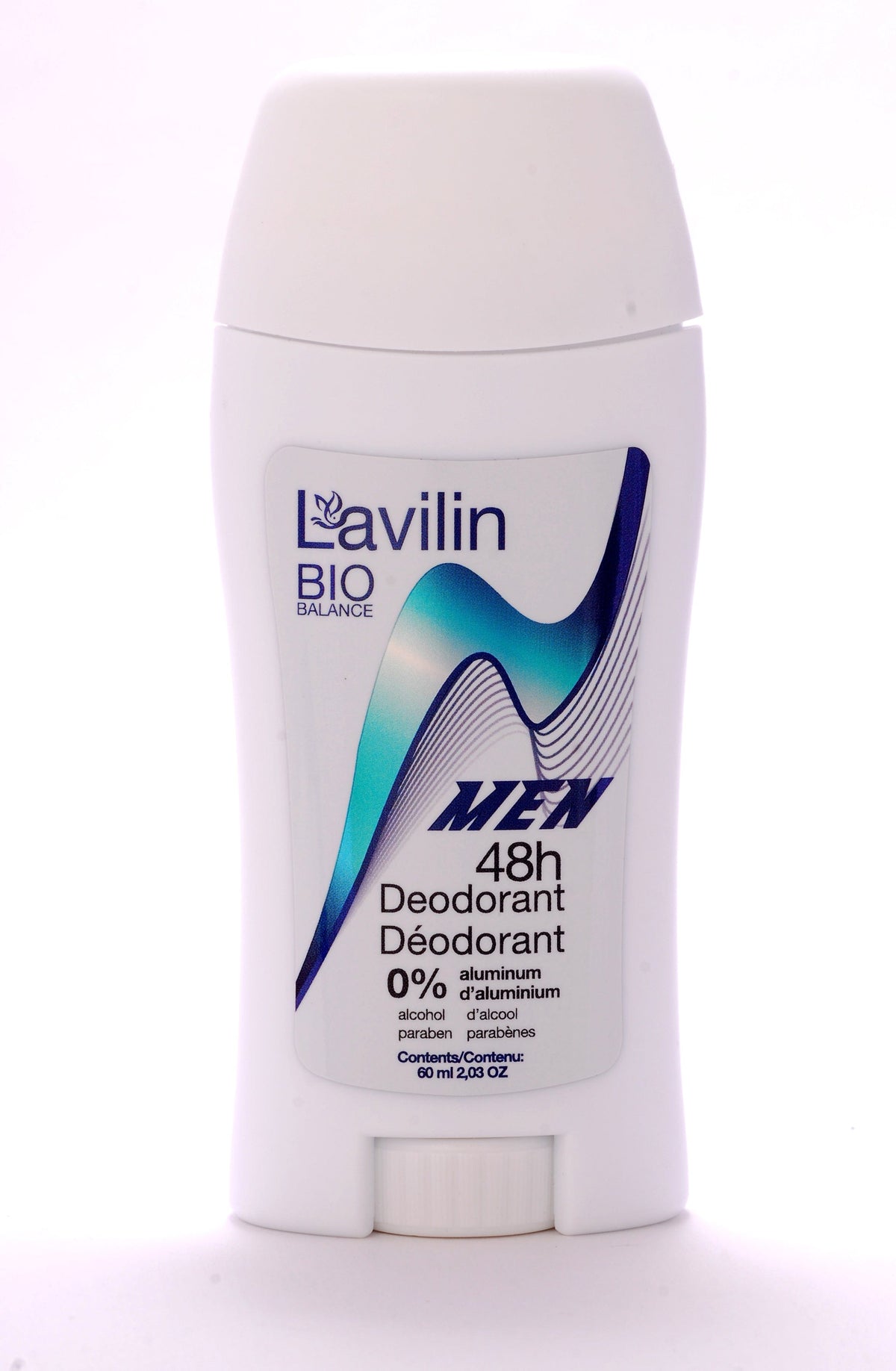LAVILIN Soins & Beauté Déodorant Men 48h en bâton (s-aluminium,s-alcool,s-parabènes pour hommes) 60ml