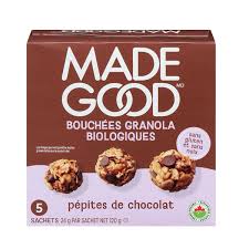 MADE GOOD Épicerie Bouchées granola aux pépites de chocolat bio 5x24g