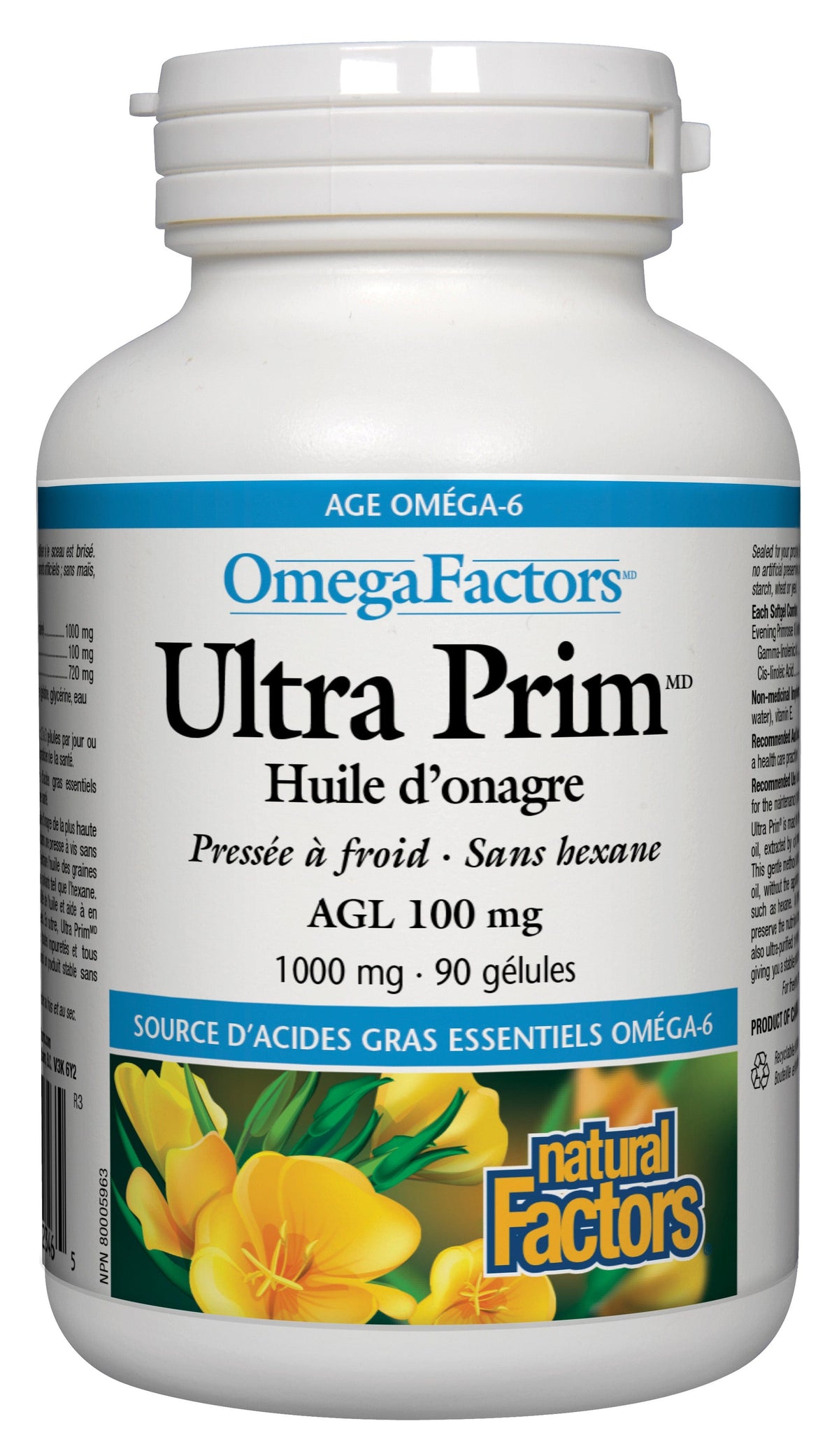 NATURAL FACTORS Suppléments Ultra prim onagre (1000mg) 90gel