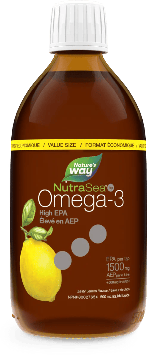 NATURE'S WAY Suppléments NutraSea Omega 3 EPA concentré   (saveur citron) 500ml