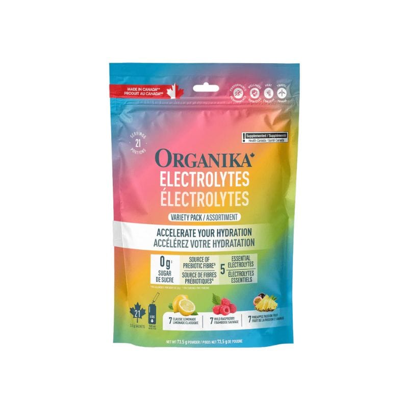 ORGANIKA Suppléments Électrolytes (7xlimonade classique/7xframboise sauvage/7xfruit de la passion et ananas) 21x3,5g