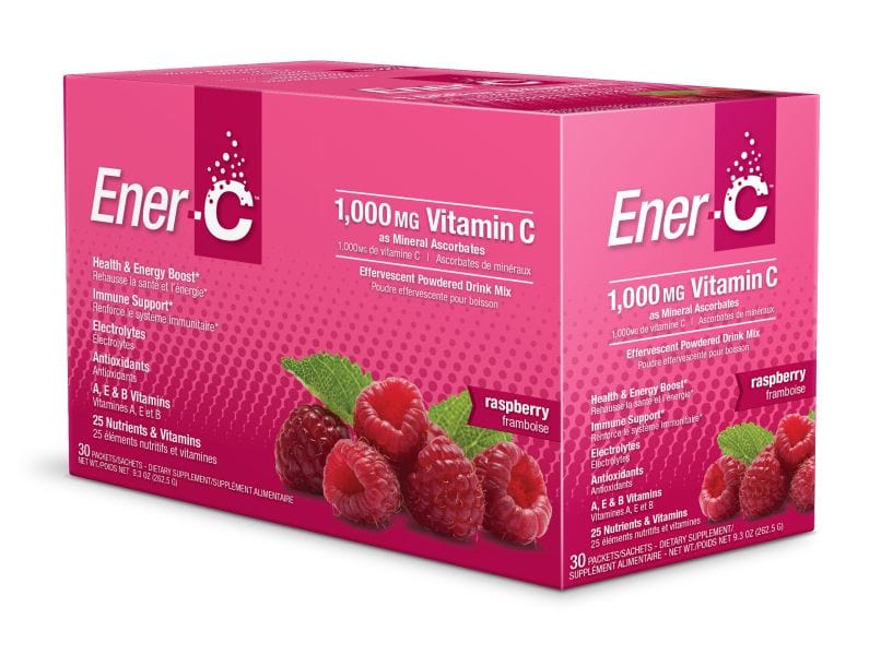 PAULING LABS Suppléments Ener-C Mélange boisson pétillante multivitaminé aux framboises avec vitamine C 30s