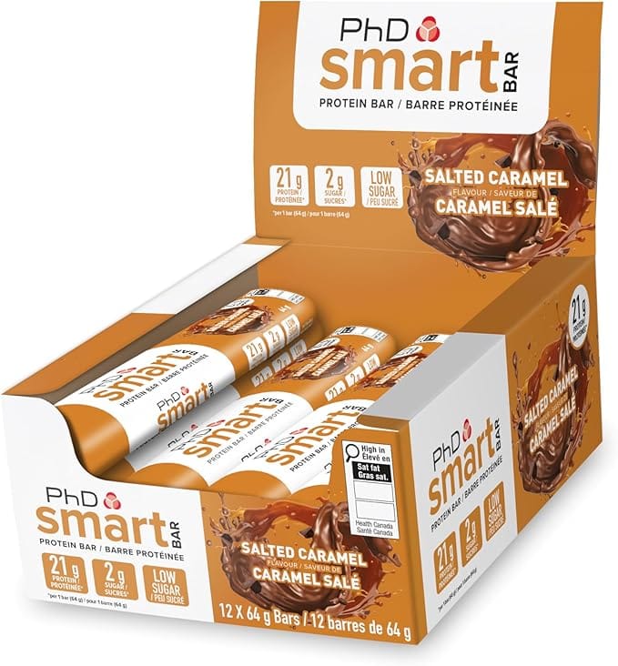 PHD SMART BARS Suppléments Barres protéinées caramel salé 12x64g