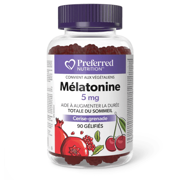 PREFERRED NUTRITION Suppléments Mélatonine 5mg (cerise-grenade) 90gummies