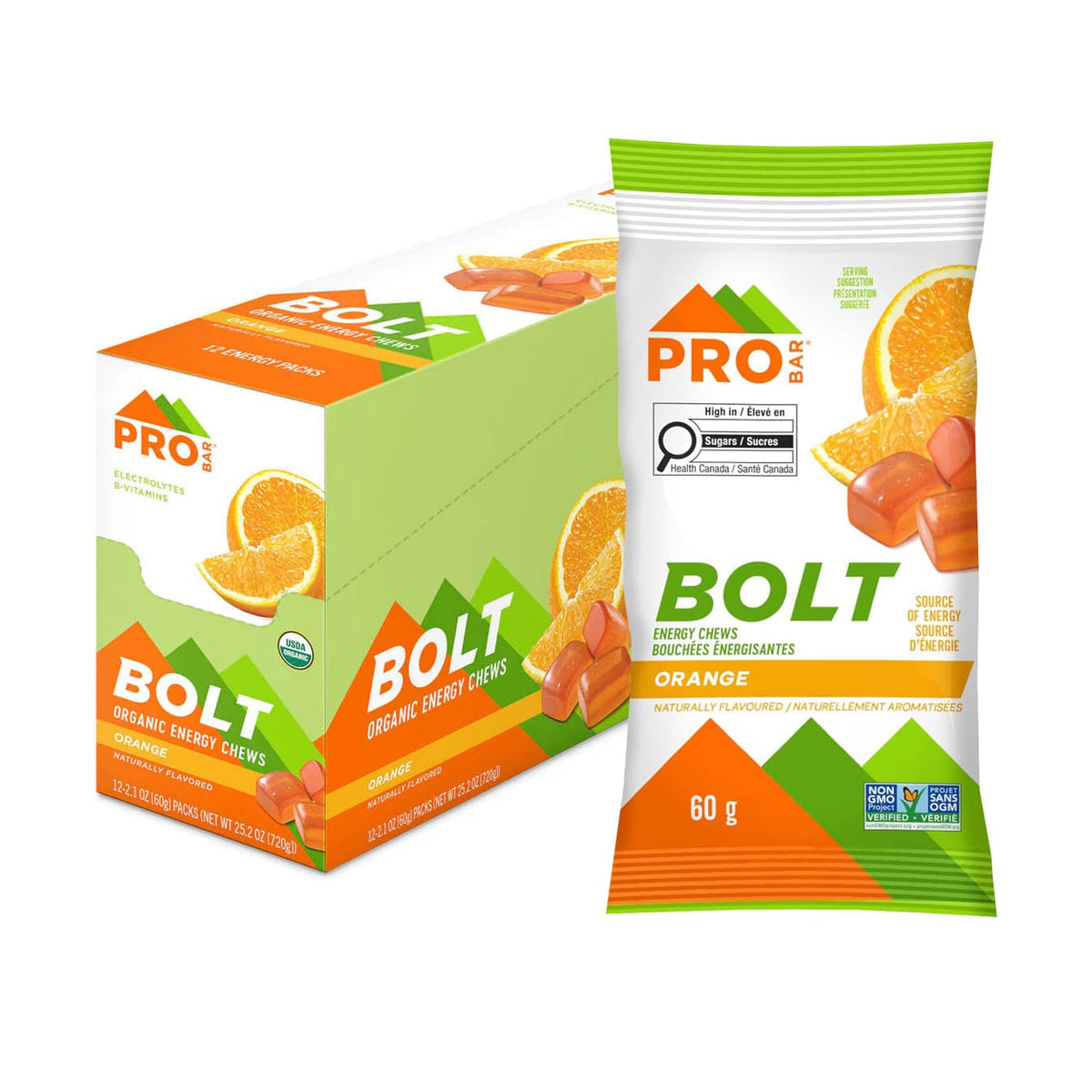 PROBAR Nutrition sportive Bouchées énergisantes bio (orange) 12x60g