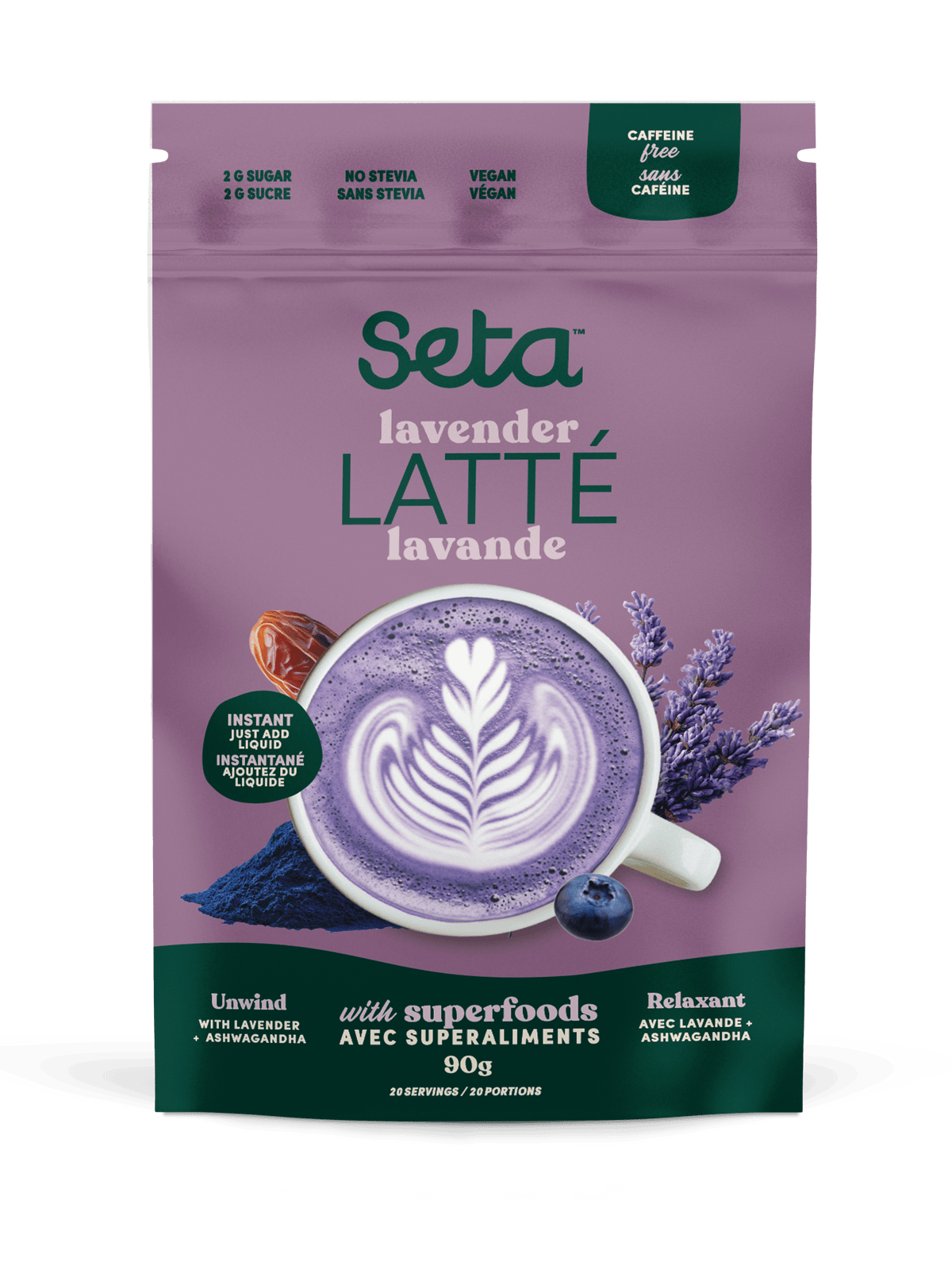 SETA ORGANIC Épicerie Latté à la lavande 90g