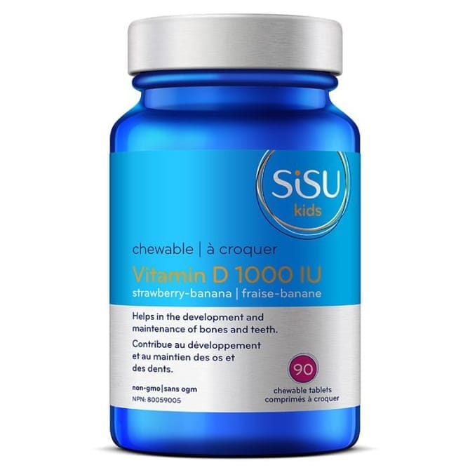 SISU Suppléments Vitamine D 1000IU enfants (croquable fraises-banane) 90comp