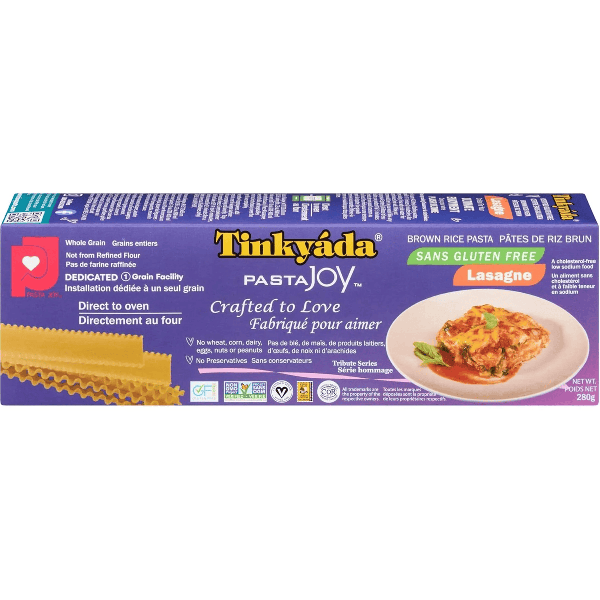 TINKYADA Épicerie Lasagne de riz bun sans gluten 280g