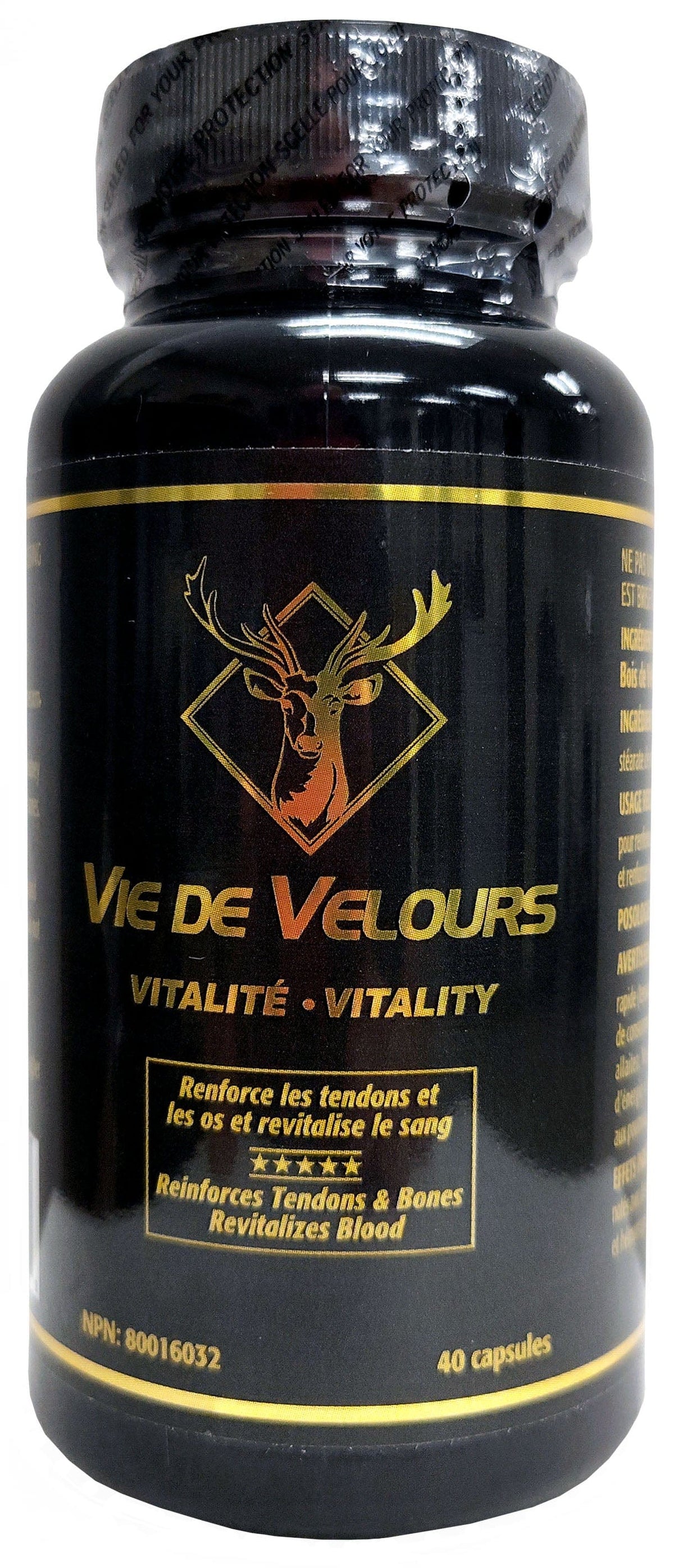 VIE DE VELOURS Suppléments Bois de velours wapiti pur 280mg 40caps