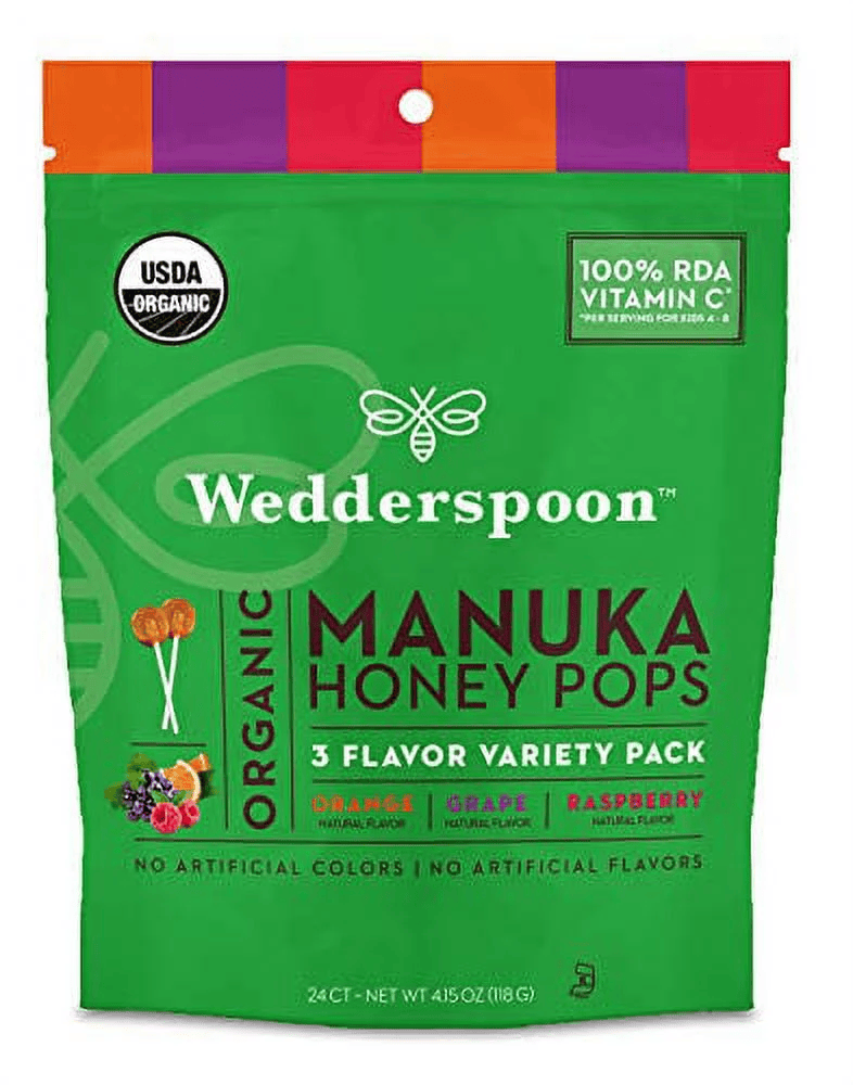 WEDDERSPOON Suppléments Sucettes au miel de manuka (orange, raisin, framboises) 24un