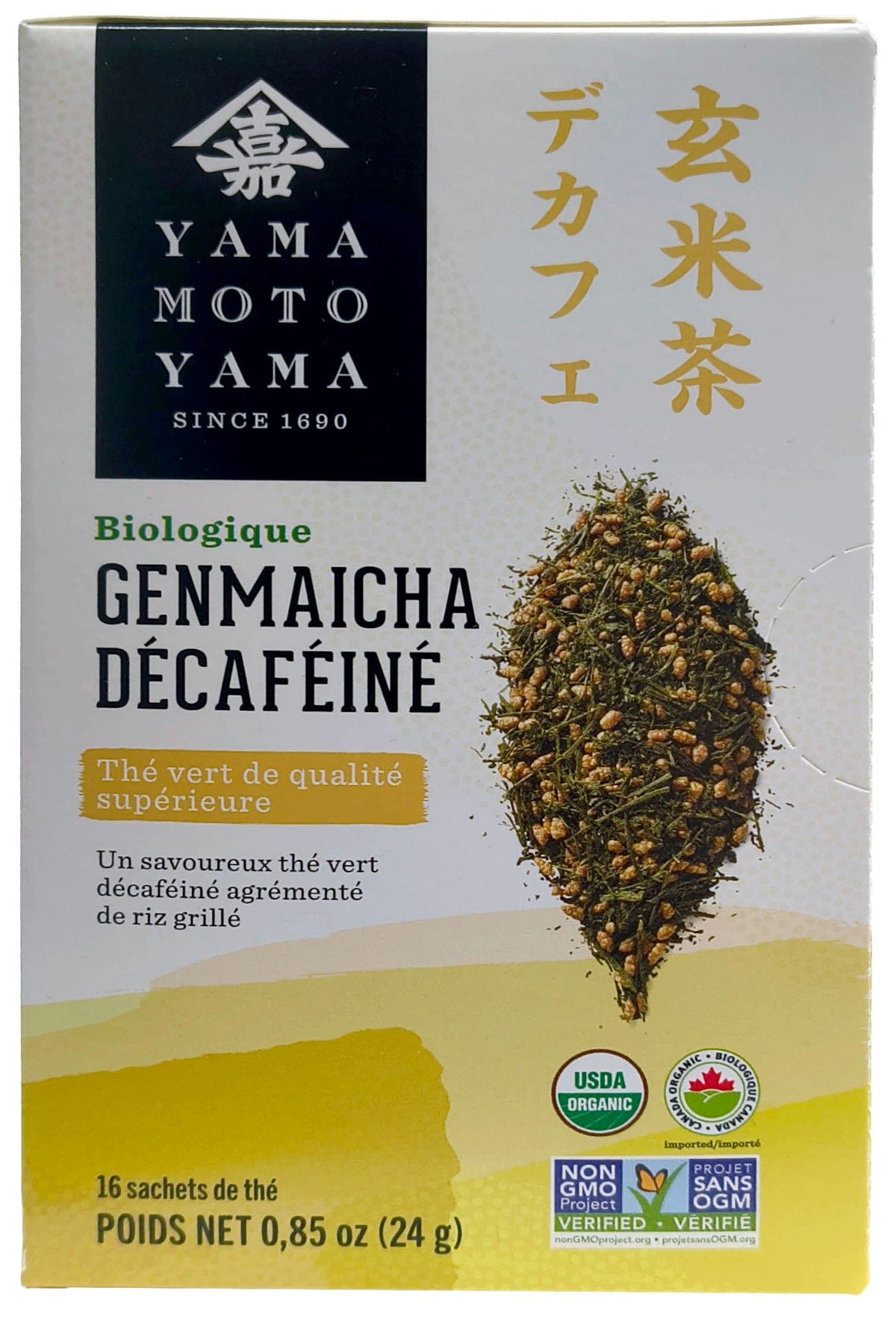 YAMA MOTO YAMA Épicerie Thé vert genmaicha décaféiné bio 16's